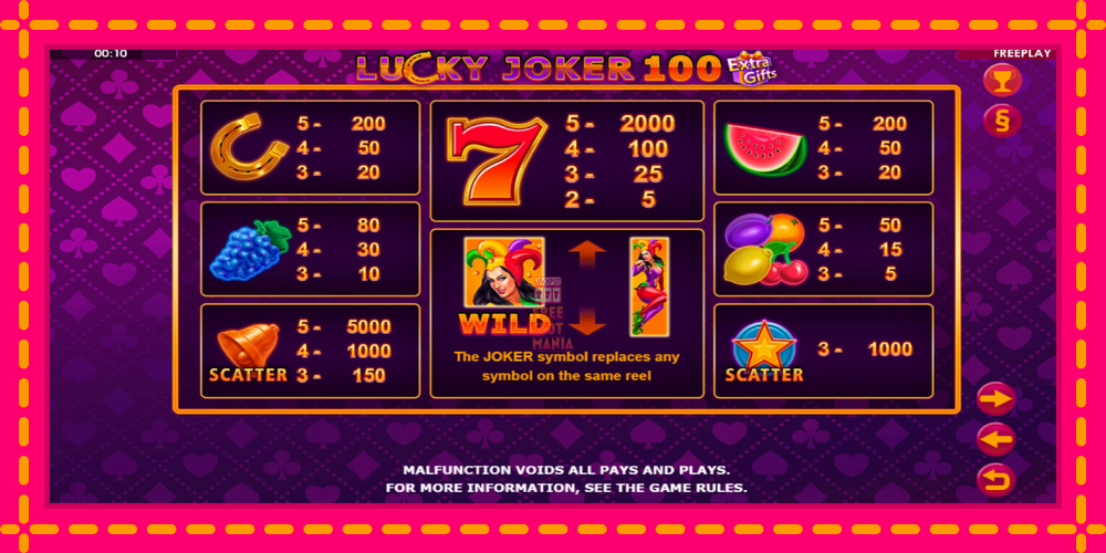 Automat Lucky Joker 100 Extra Gifts z jasną grafiką, zdjęcie 5