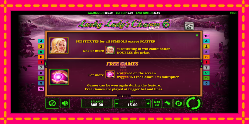 Automat Lucky Ladys Charm Deluxe 6 z jasną grafiką, zdjęcie 6