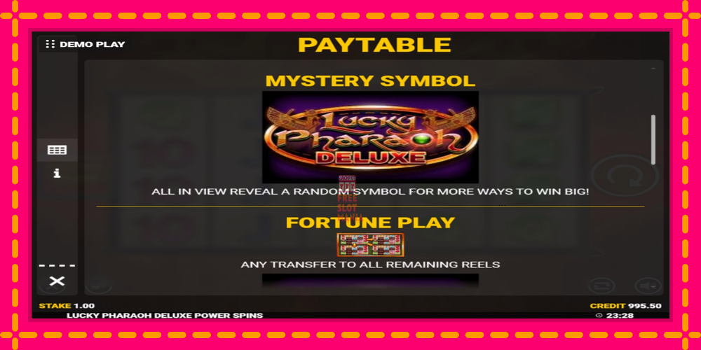 Automat Lucky Pharaoh Deluxe Fortune Play z jasną grafiką, zdjęcie 5