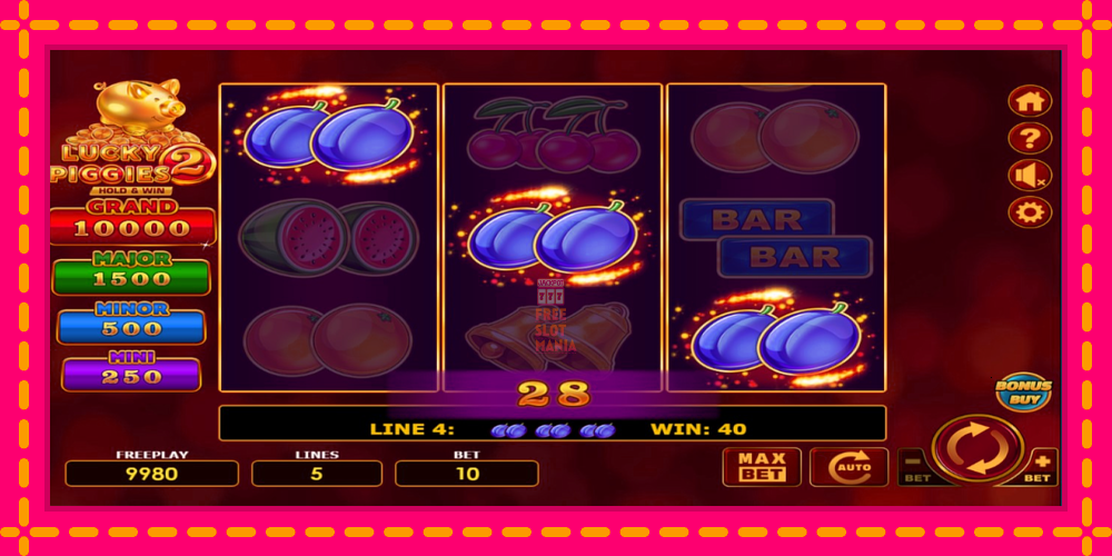 Automat Lucky Piggies 2 Hold & Win z jasną grafiką, zdjęcie 2