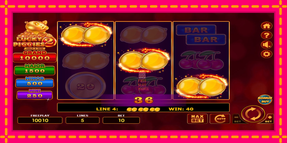 Automat Lucky Piggies 2 Hold & Win z jasną grafiką, zdjęcie 3