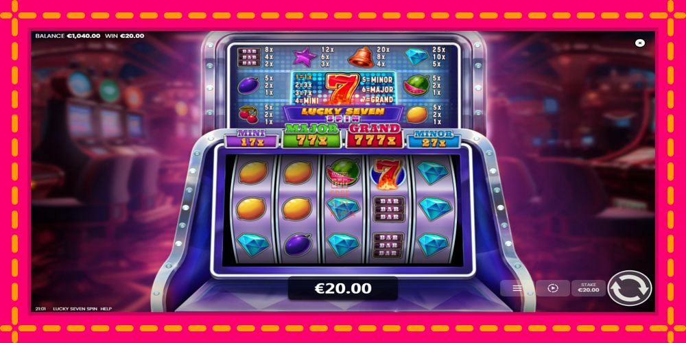 Automat Lucky Seven Spin z jasną grafiką, zdjęcie 4