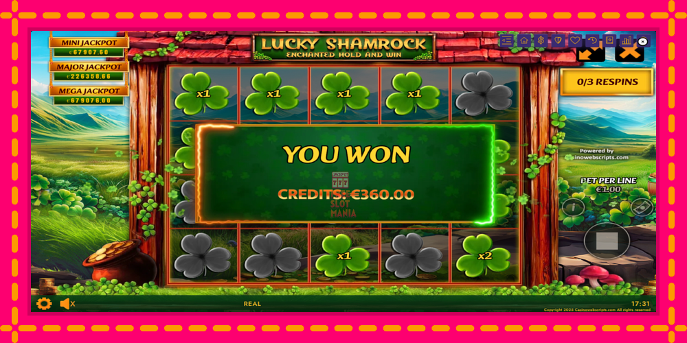 Automat Lucky Shamrock - Enchanted Hold and Win z jasną grafiką, zdjęcie 4