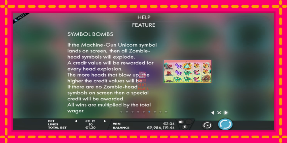 Automat Machine Gun Unicorn z jasną grafiką, zdjęcie 5