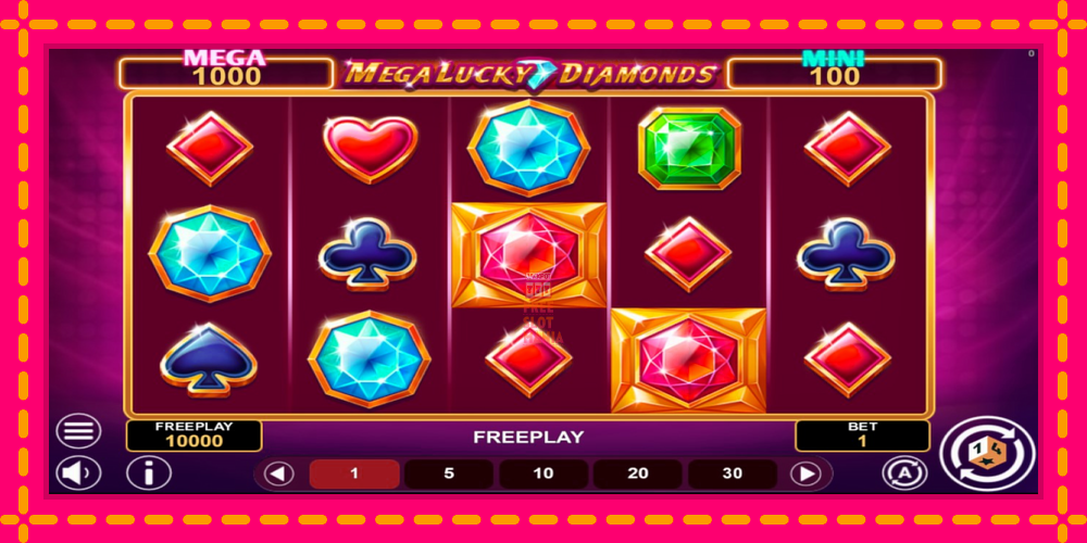 Automat Mega Lucky Diamonds Hold & Win z jasną grafiką, zdjęcie 1