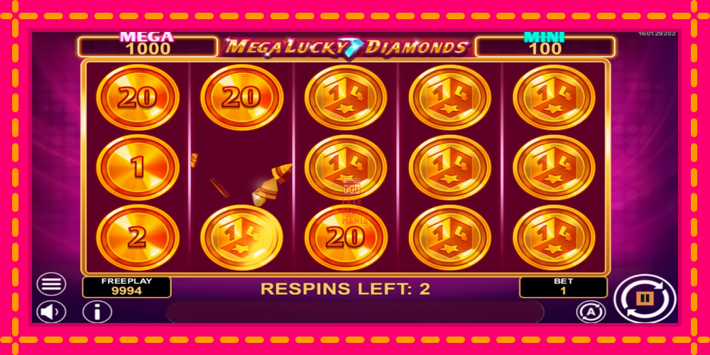 Automat Mega Lucky Diamonds Hold & Win z jasną grafiką, zdjęcie 3