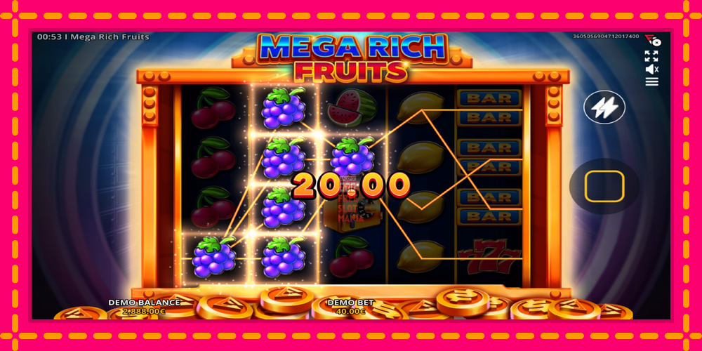 Automat Mega Rich Fruits z jasną grafiką, zdjęcie 4