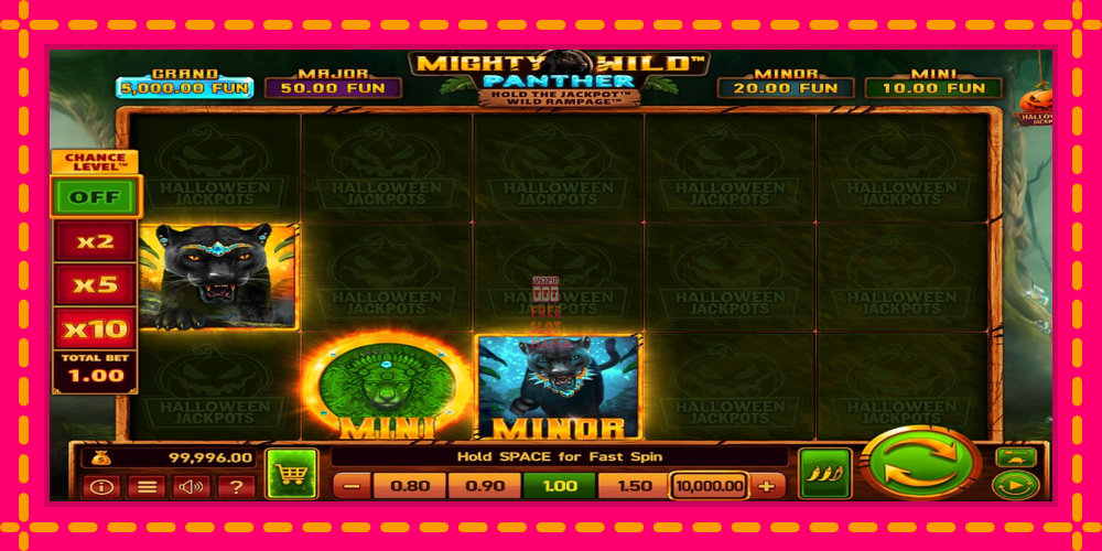 Automat Mighty Wild: Panther Grand Diamond Edition Halloween Jackpots z jasną grafiką, zdjęcie 2