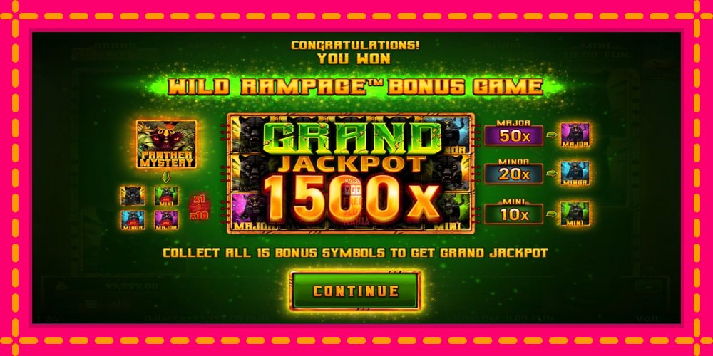 Automat Mighty Wild: Panther Grand Gold Edition Halloween Jackpots z jasną grafiką, zdjęcie 3