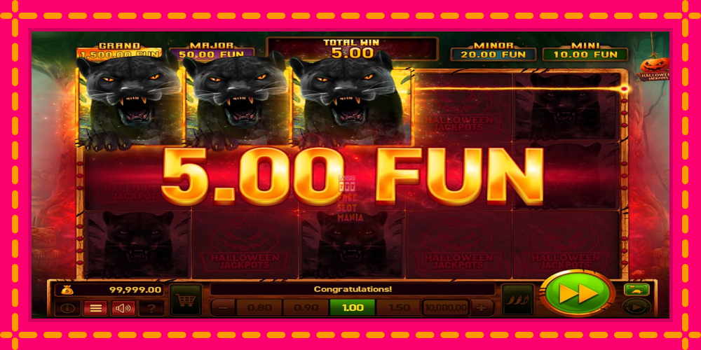 Automat Mighty Wild: Panther Grand Gold Edition Halloween Jackpots z jasną grafiką, zdjęcie 4