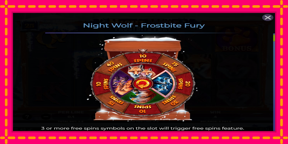 Automat Night Wolf - Frostbite Fury z jasną grafiką, zdjęcie 4