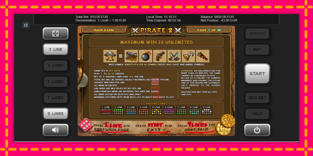 Automat Pirate 2 z jasną grafiką, zdjęcie 4