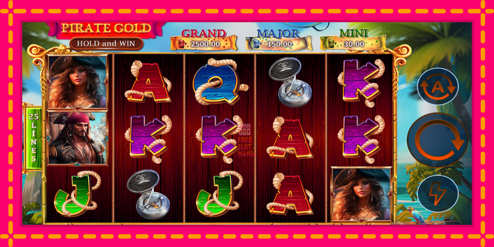 Automat Pirate Gold Hold and Win z jasną grafiką, zdjęcie 2