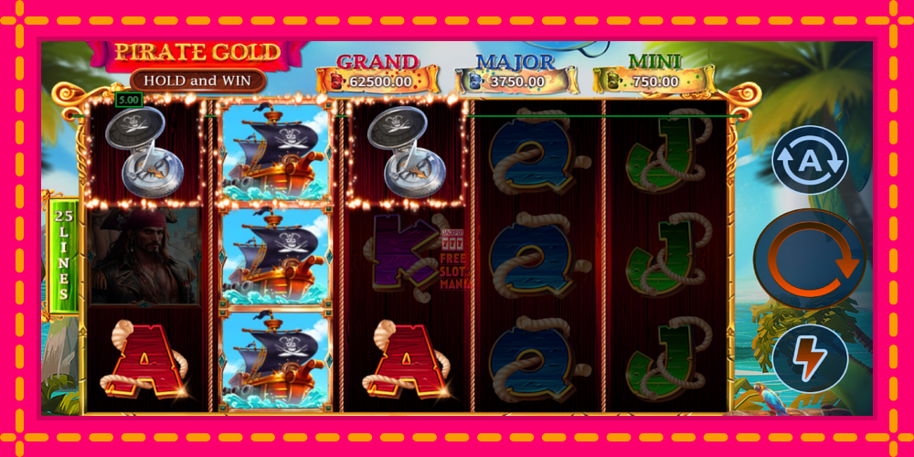 Automat Pirate Gold Hold and Win z jasną grafiką, zdjęcie 3