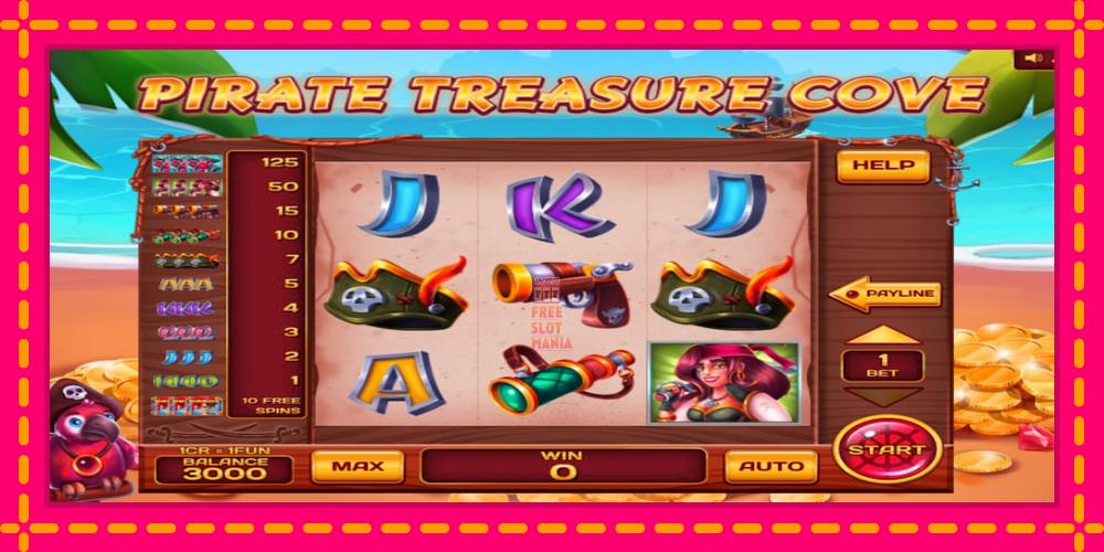 Automat Pirate Treasure Cove Pull Tabs z jasną grafiką, zdjęcie 1