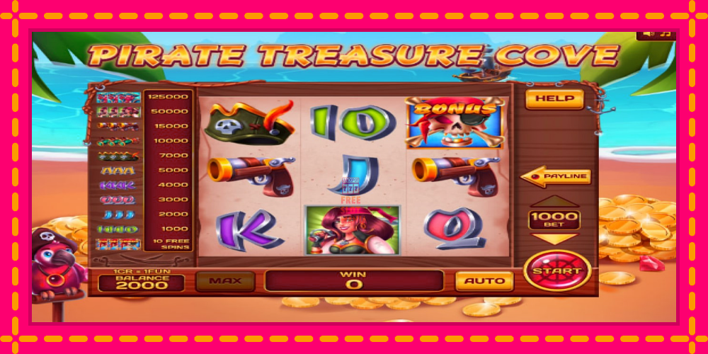 Automat Pirate Treasure Cove Pull Tabs z jasną grafiką, zdjęcie 3