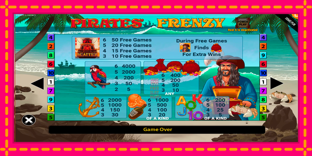 Automat Pirates Frenzy z jasną grafiką, zdjęcie 6