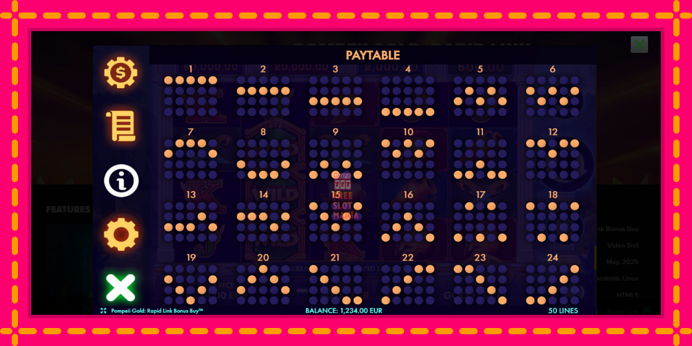 Automat Pompeii Gold Rapid Link Bonus Buy z jasną grafiką, zdjęcie 7