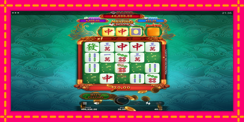 Automat Pong Pong Mahjong Jackpots z jasną grafiką, zdjęcie 3