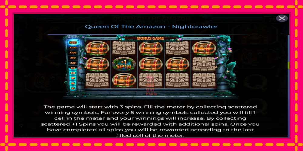 Automat Queen of the Amazon - Nightcrawler z jasną grafiką, zdjęcie 6