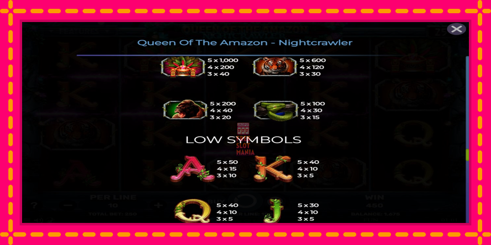 Automat Queen of the Amazon - Nightcrawler z jasną grafiką, zdjęcie 7