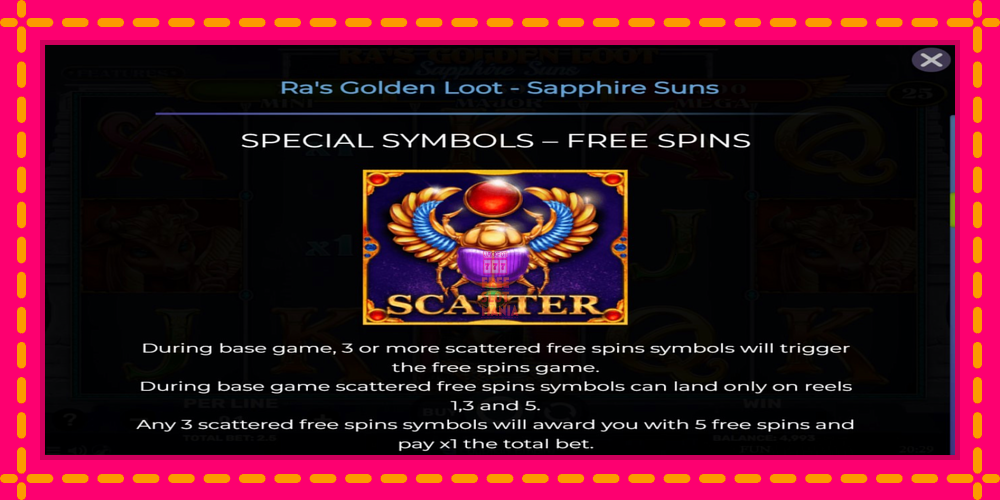 Automat Ras Golden Loot - Sapphire Suns z jasną grafiką, zdjęcie 4