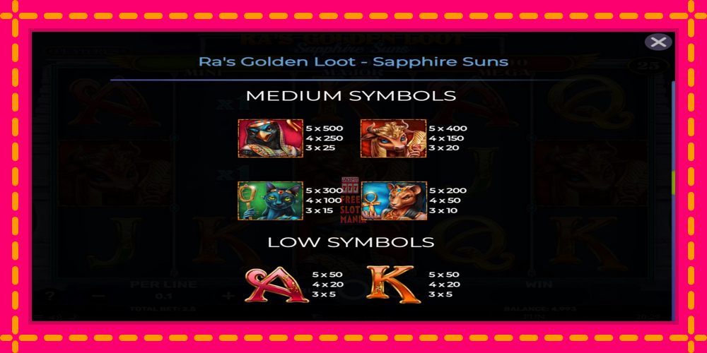 Automat Ras Golden Loot - Sapphire Suns z jasną grafiką, zdjęcie 5