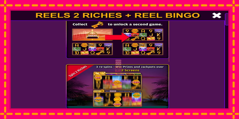 Automat Reels 2 Riches with Reel Bingo z jasną grafiką, zdjęcie 4