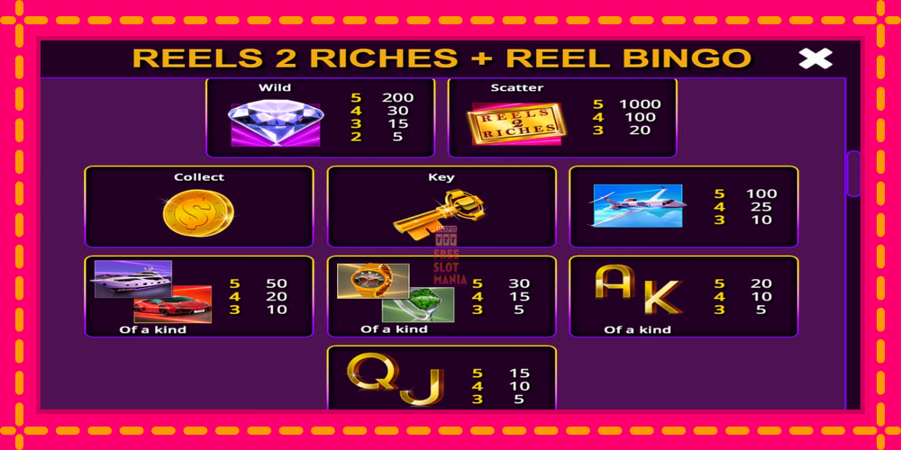 Automat Reels 2 Riches with Reel Bingo z jasną grafiką, zdjęcie 6