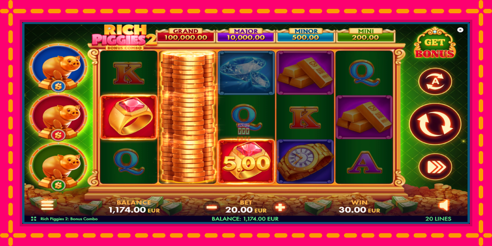 Automat Rich Piggies 2: Bonus Combo z jasną grafiką, zdjęcie 4