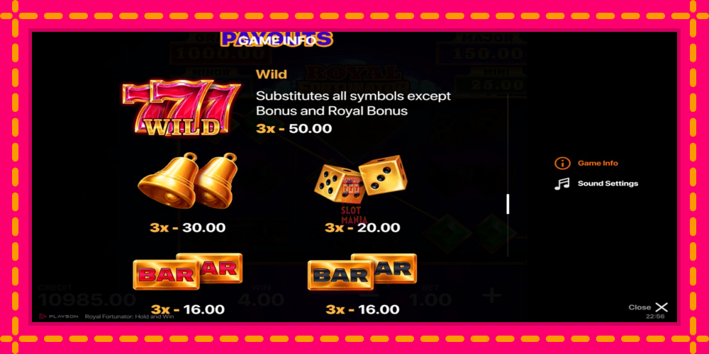 Automat Royal Fortunator: Hold and Win z jasną grafiką, zdjęcie 5