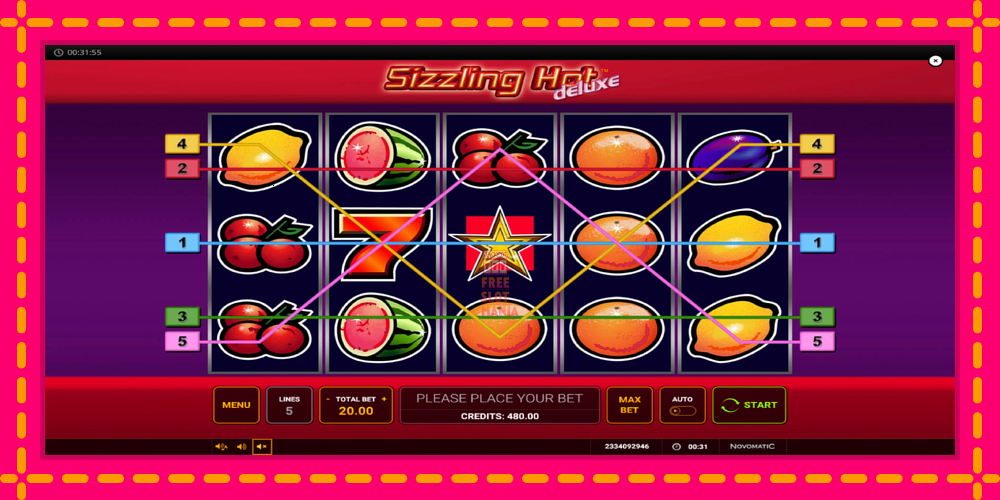 Automat Sizzling Hot Deluxe z jasną grafiką, zdjęcie 3