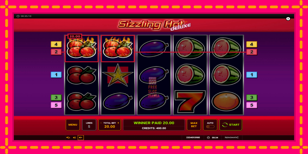 Automat Sizzling Hot Deluxe z jasną grafiką, zdjęcie 5