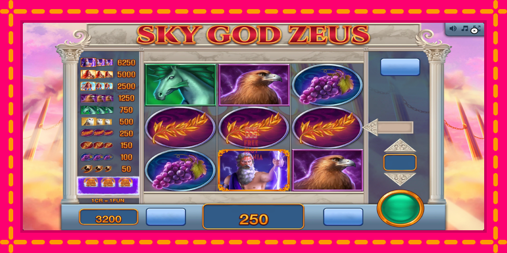 Automat Sky God Zeus 3x3 z jasną grafiką, zdjęcie 3