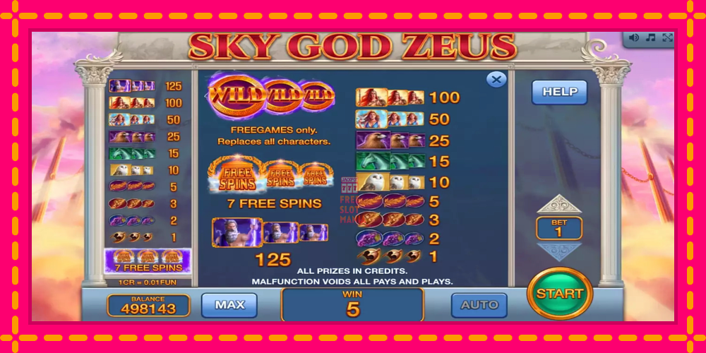 Automat Sky God Zeus 3x3 z jasną grafiką, zdjęcie 7