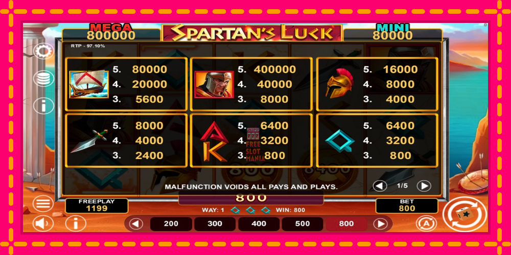 Automat Spartans Luck Hold & Win z jasną grafiką, zdjęcie 4