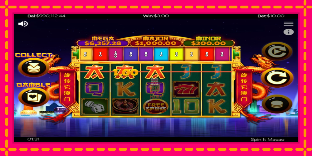 Automat Spin It Macao z jasną grafiką, zdjęcie 3