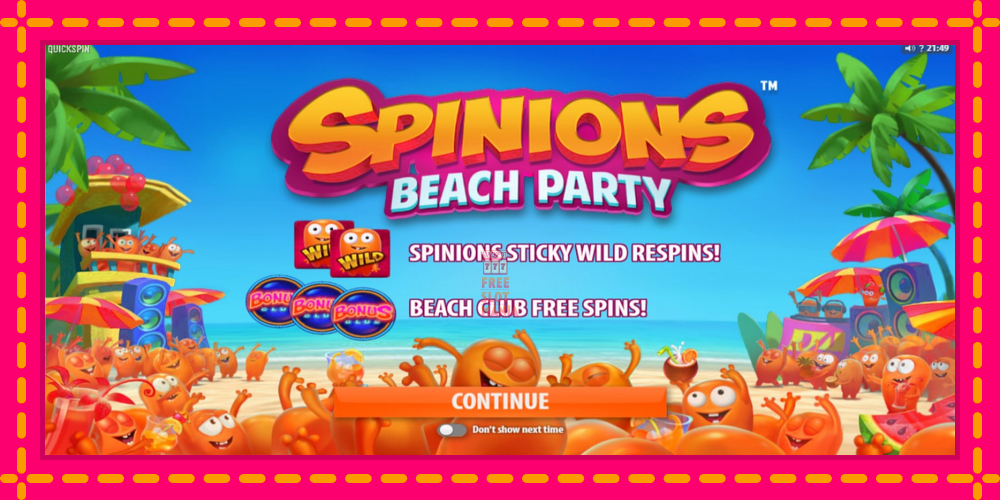 Automat Spinions Beach Party z jasną grafiką, zdjęcie 1