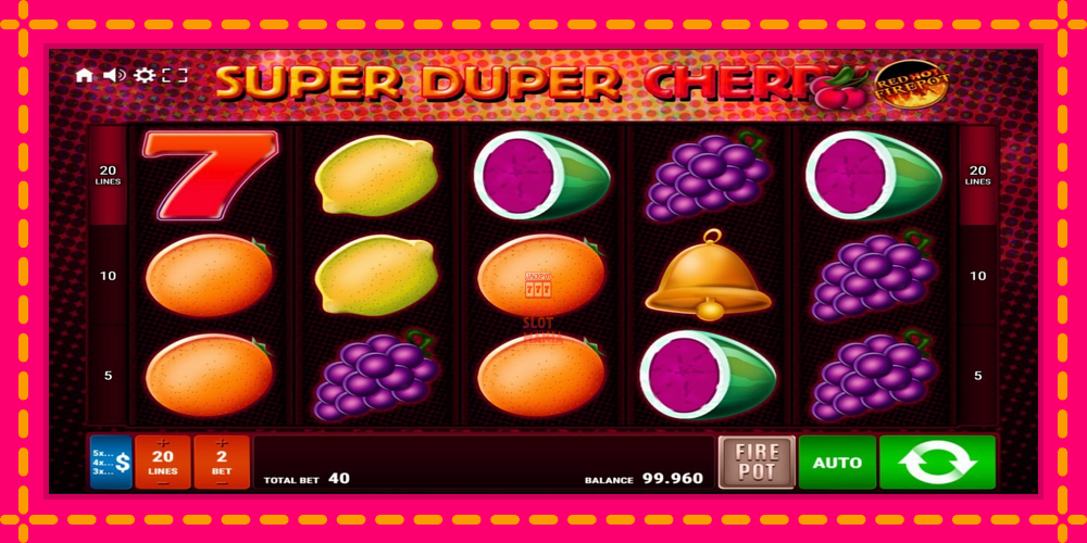 Automat Super Duper Cherry Red Hot Firepot z jasną grafiką, zdjęcie 1