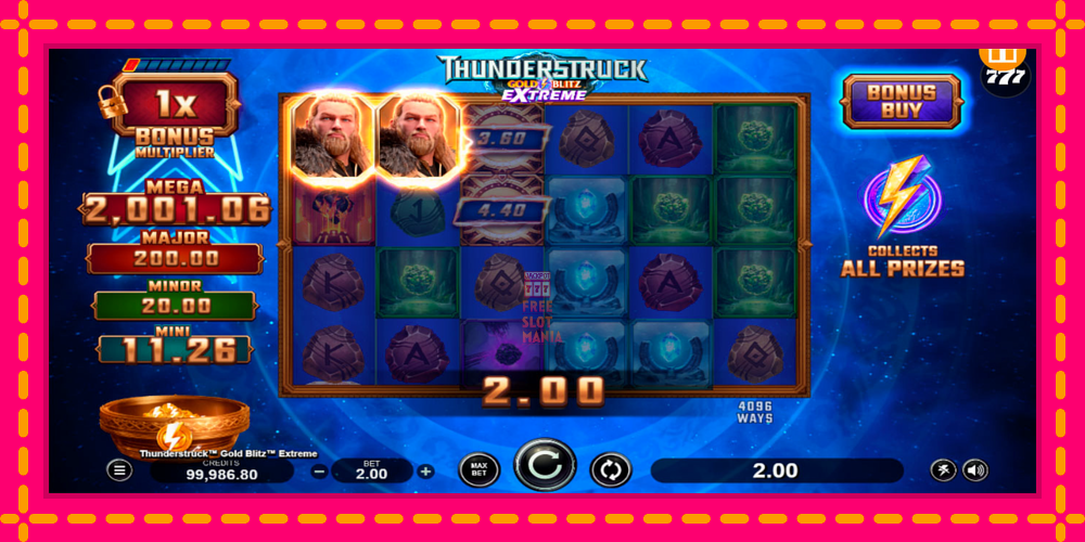 Automat Thunderstruck Gold Blitz Extreme z jasną grafiką, zdjęcie 4