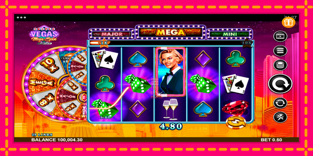 Automat Triple Vegas Mega Spin z jasną grafiką, zdjęcie 2