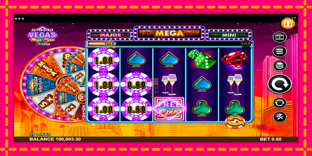 Automat Triple Vegas Mega Spin z jasną grafiką, zdjęcie 3