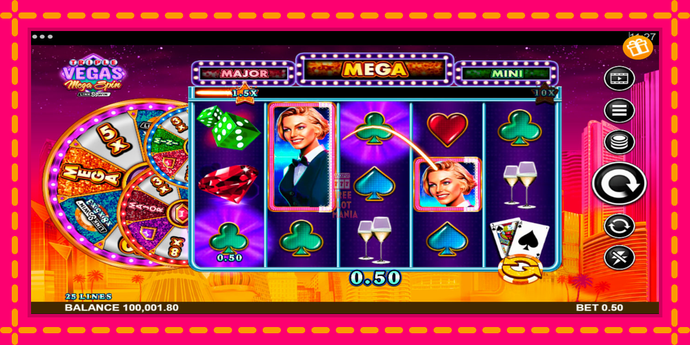 Automat Triple Vegas Mega Spin z jasną grafiką, zdjęcie 4