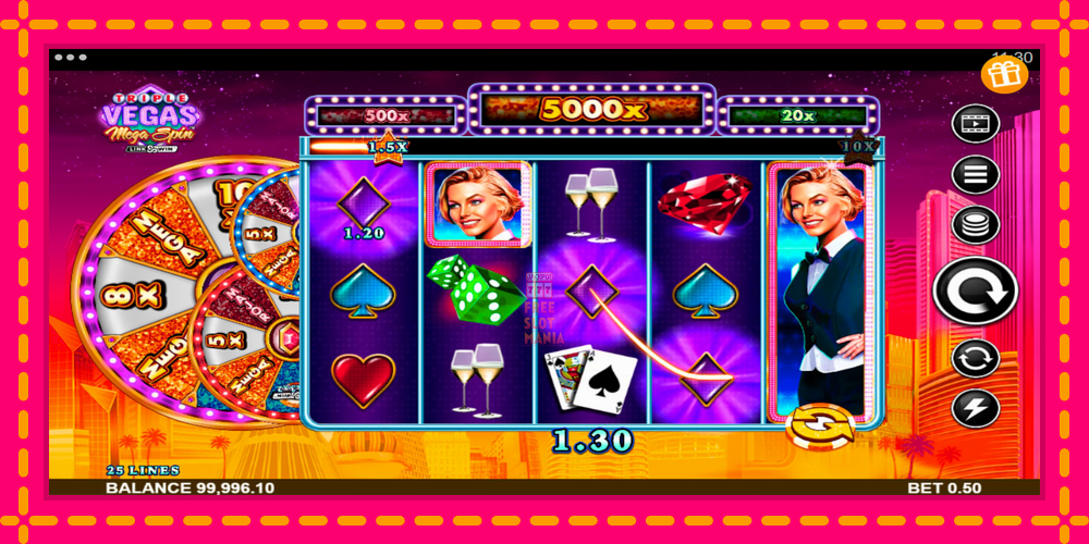 Automat Triple Vegas Mega Spin z jasną grafiką, zdjęcie 5