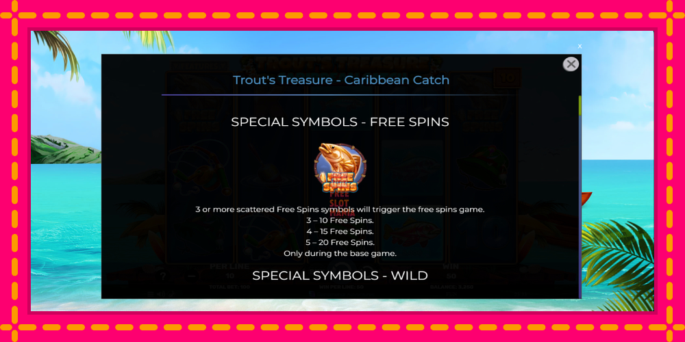 Automat Trouts Treasure Caribbean Catch z jasną grafiką, zdjęcie 5