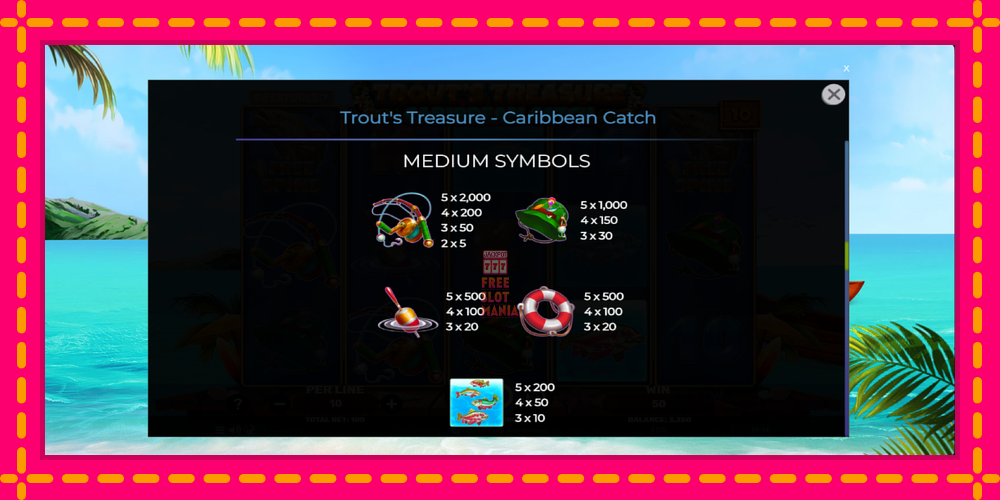 Automat Trouts Treasure Caribbean Catch z jasną grafiką, zdjęcie 6