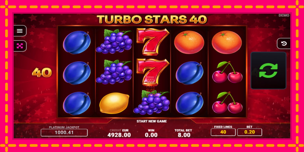 Automat Turbo Stars 40 z jasną grafiką, zdjęcie 2