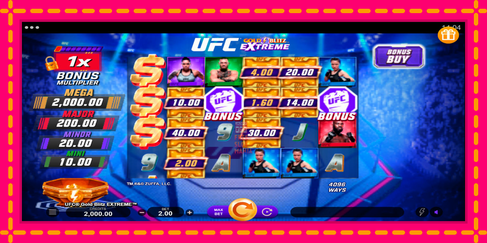 Automat UFC Gold Blitz Extreme z jasną grafiką, zdjęcie 1