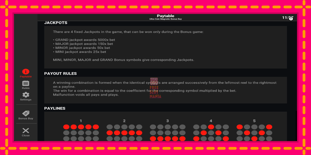 Automat Ultra Coin Magnetic Bonus Buy z jasną grafiką, zdjęcie 7