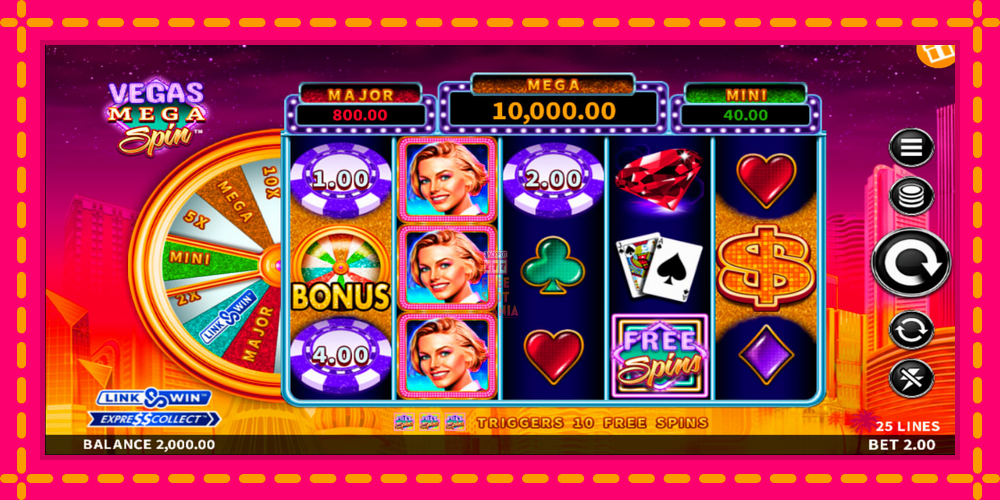 Automat Vegas Mega Spin z jasną grafiką, zdjęcie 1